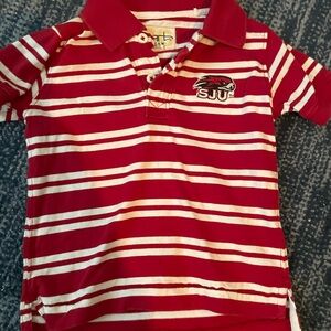 SJU Kids Red and White Striped Polo Shirt
